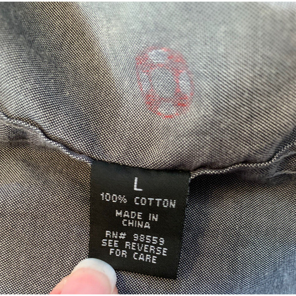 Sunday Work Clothes Shirt Mens Large Button Up Nautical Anchor Collared Shirt - Picture 7 of 11